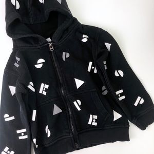 Shapes of Things Black White Zip Up Hoodie Jacket